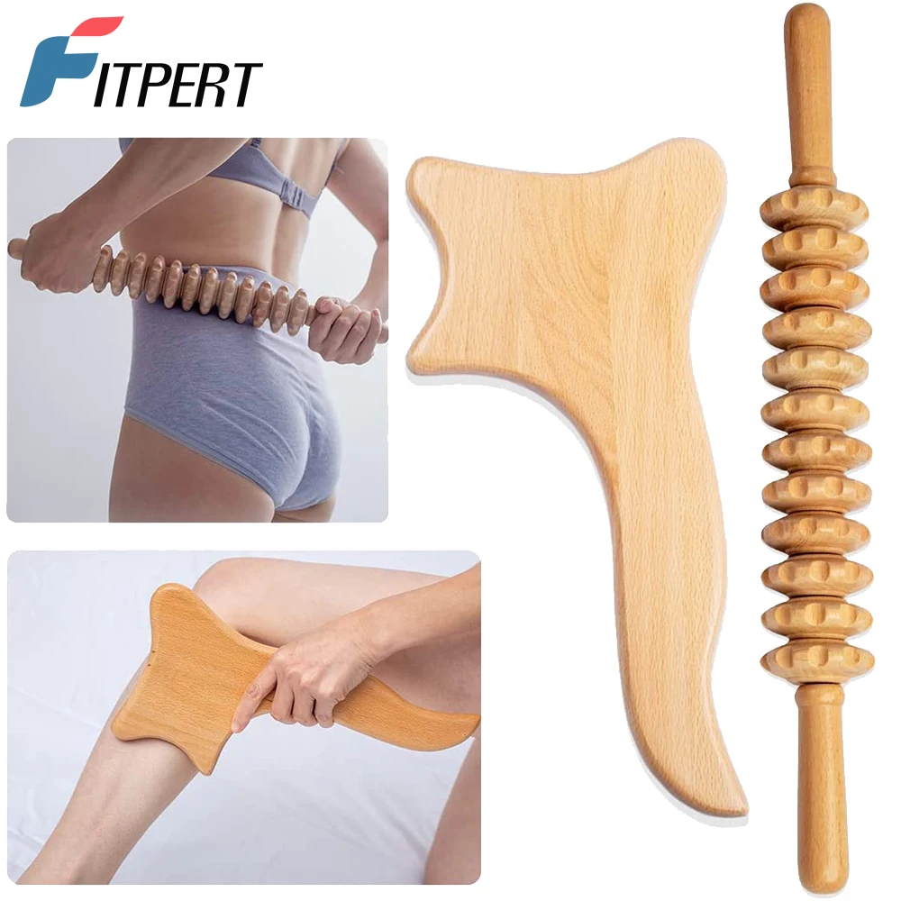 2Pcs/Set Wood Therapy Massage Tools for Body Shaping, Maderoterapia Kit