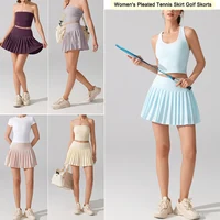 VITALINOVO Pleated Tennis Skirt for Women with Pocket Shorts Women's High Waisted Lightweight Athletic Golf Skorts Skirts Flowy - Image 6