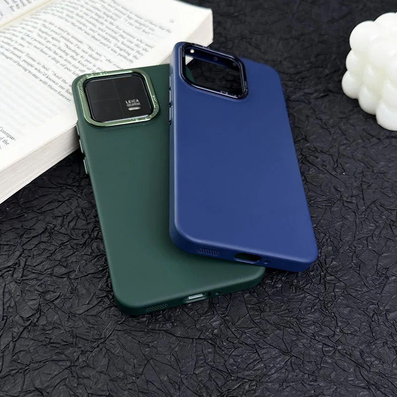 Luxury Matte Metal Bumper Phone Case with Camera Lens Protection and Shockproof Acrylic Back