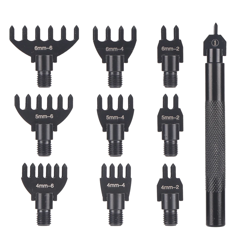 

Replaceable Diamond Shaped Steel Leather Chisel Tool Pricking Iron Hole Punch Stitching Leather Craft Tool 4/5/6mm 1-2-4-6 Teet