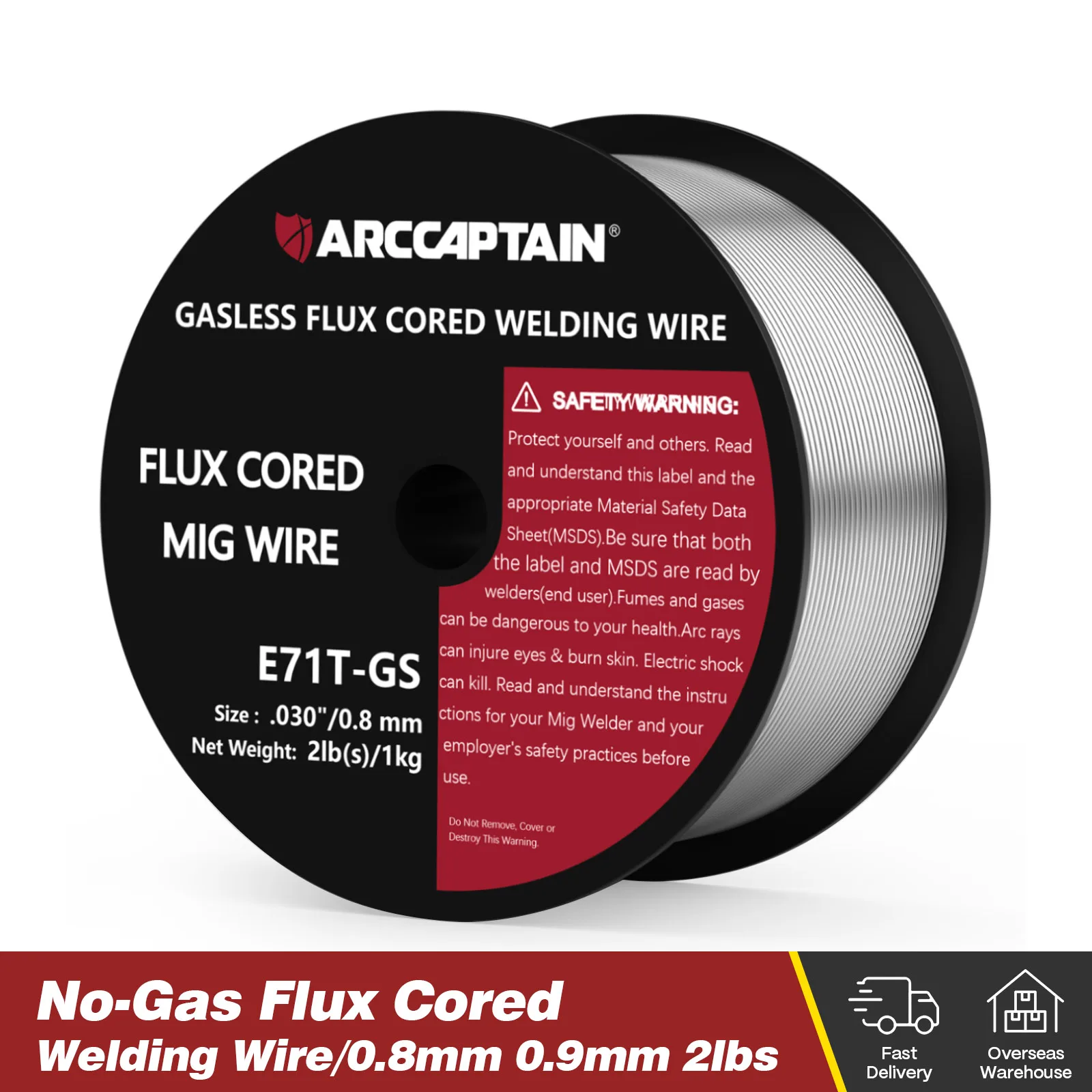 ARCCAPTAIN ลวดเชื่อม Gasless Flux Cored 0.8 0.9 มม.1 ม้วน 1 กก.E71T-GS เครื่องเชื่อม MIG อุปกรณ์เสริมสําหรับ MIG บัดกรี 1