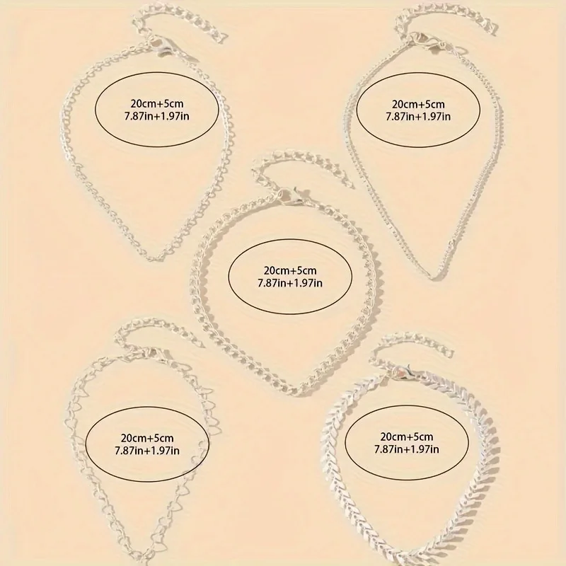 2 Sets of Bohemian Minimalist Fashion Beach Party Anklets Beautiful Zircon Stylish Vacation Simple Design Foot Jewelry Gifts