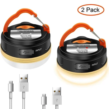 USB 충전식 휴대용 손전등, 1800mAh, 캠핑 장비 조명, LED 랜턴, 테이블 램프, 야외, 하이킹, 야간 행잉