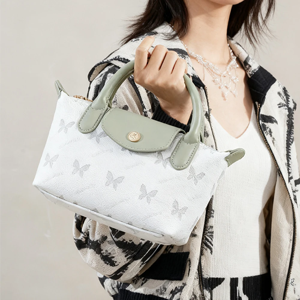 1Pcs Butterfly Print Fashion Handbag, Adjustable Shoulder Strap, Sweet Butterfly Pattern Small Bag, Niche Design Commuter Date Small Square Bag, Women's Daily Shoulder Crossbody Handbag