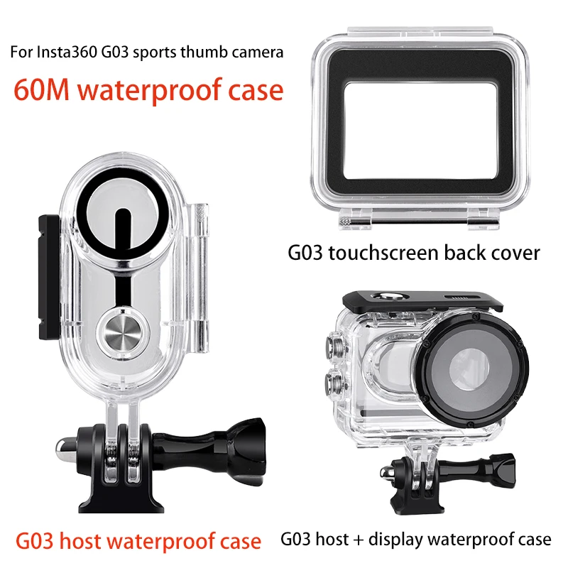 60M/196FT Waterproof Case For Insta360 GO 3 - Deep Diving Protective Shell For Action Camera