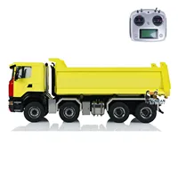 1/14 Metal 8x8 RC Hydraulic Dumper Roll Off Dump Truck 3363 Rear Axle Steering 3 Speed Transmission Light Sound Tipper Gift Toys 2