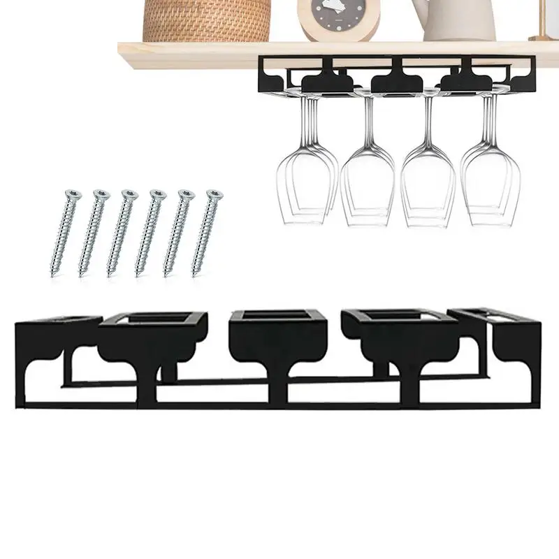 

Wine Glasses Hanger Wine Glass Storage Holder Rack Reusable Wine Glasses Storage Hanger Metal Organizer For Cabinet Or Dining
