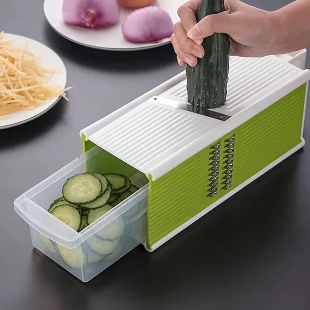 5-In-1 Multifunctional Vegetable Chopper & Slicer - Durable Abs, Perfect For Outdoor Cooking 3