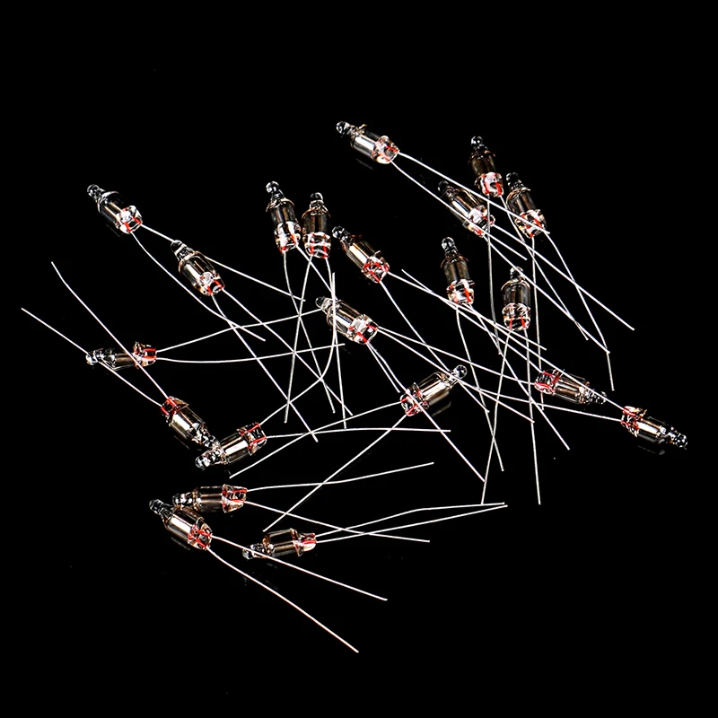 20개 네온 표시등 빨간색 표지판 5mm 네온 램프 글로우 5X13mm 220V 네온..