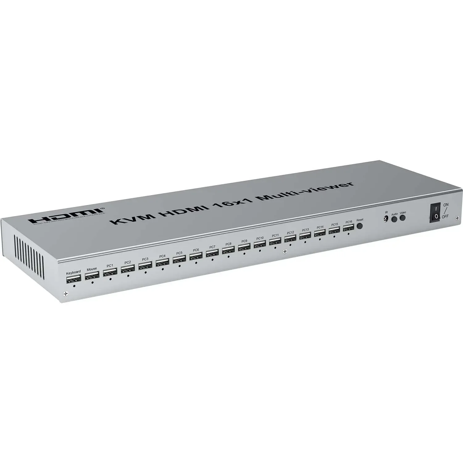 1080P 16x1 HDMI KVM 멀티뷰어, 마우스 키보드 지원, 16 in 1 아웃, 원활한 전환, 4x1, 6x1, 8x1, 2, 4, 6, 8, 16 채널 화면 분할기