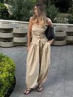 Bornladies Autumn Womens 100% Cotton Loose Lantern Style Wide Leg Pants Street Style Casual Lazy Pants Fashion Trousers - Image 6