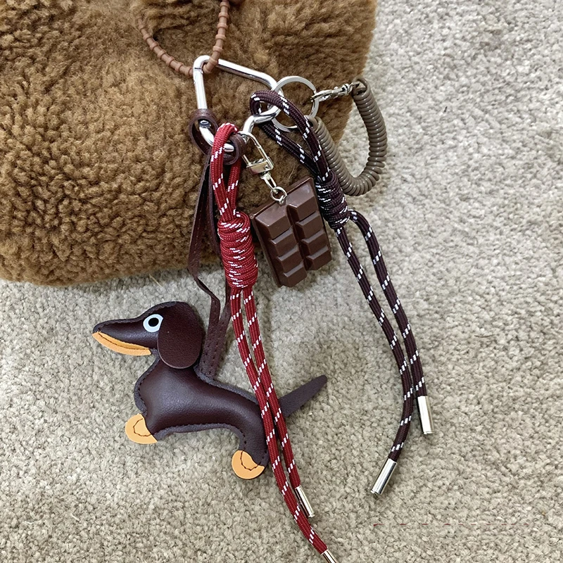 Braided Rope Bag Pendant High-grade Keychain Pendant Ruth's Same Style Dachshund Pendant Suitable For Phone Bag Accessories