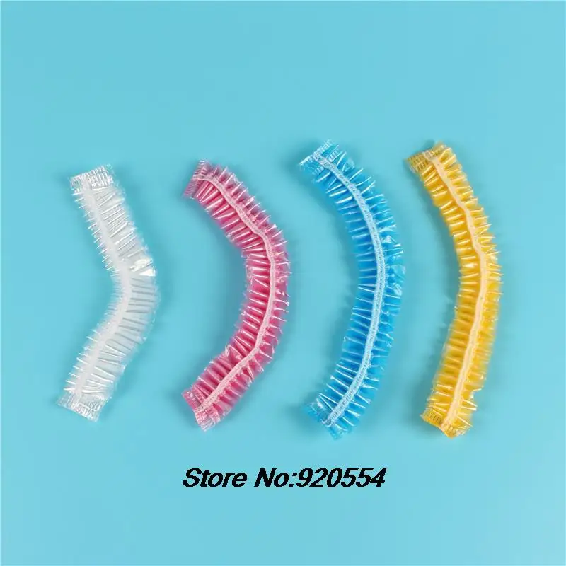 100pcs Disposable Shower Caps Hat Bathing Caps Hotel One-Off Elastic Shower Cap Clear Hair Salon Bath disposable shower cap shower cap disposable hair cap