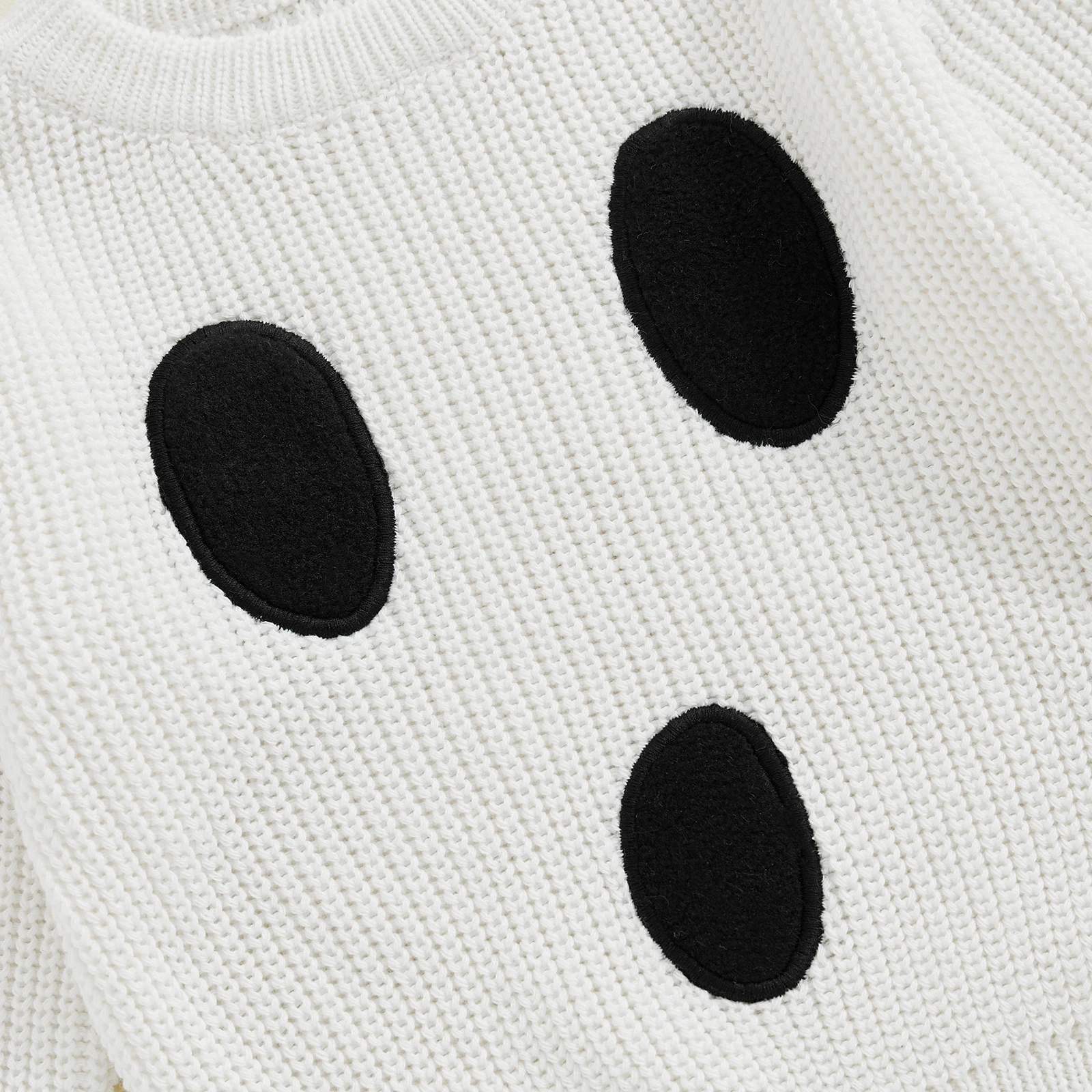 BeQeuewll Winter Baby Sweater for Halloween Girl Boy Knitwear Long Sleeve Crew Neck Ghost Kids Jumpers Toddler Pullover Clothes