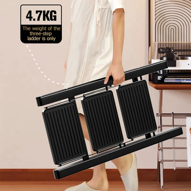 Household portable Thickened Aluminum Stairs Small Ladder Indoor Folding Ladder Stool Carbon Steel Home Use telescopic