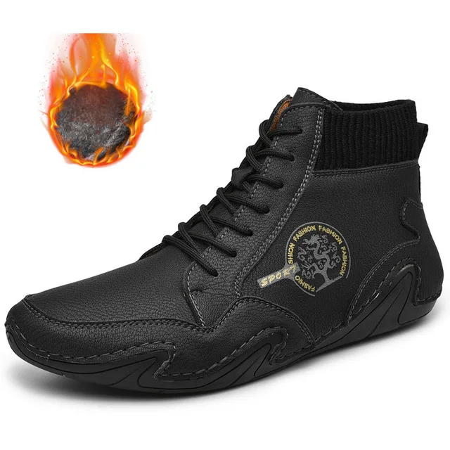 Winter Snow Boots Men Boots Fashion Leather Boots