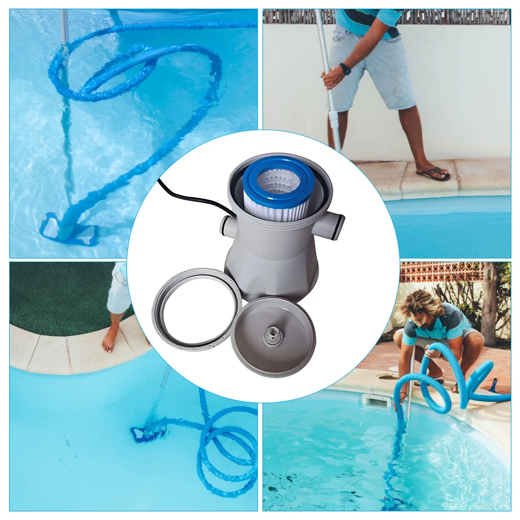 

Filter Pump 300 Gallon Electric Air Pump with Hose Filter Element for Swimming Pool, AU Plug