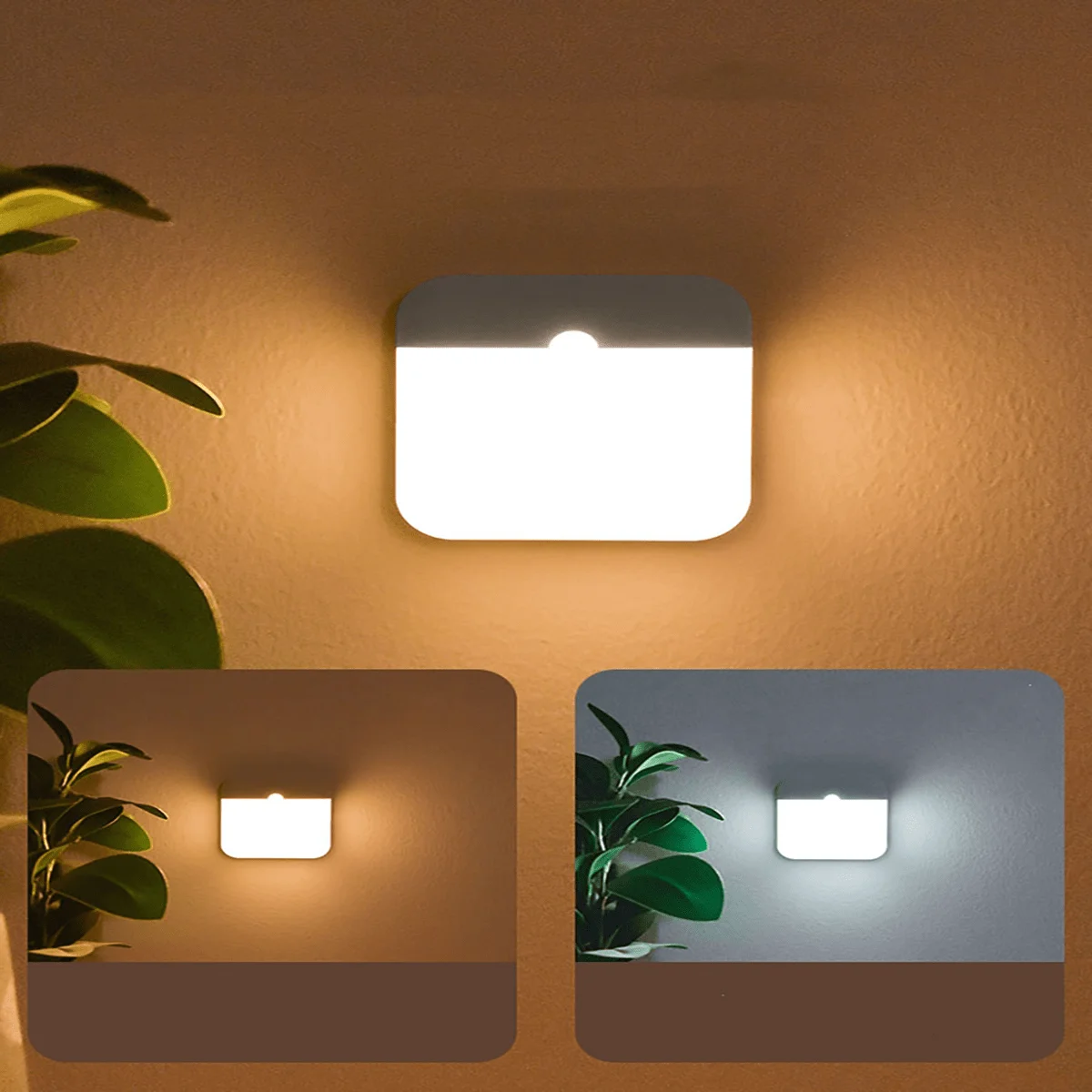 Magnetic Motion Sensor Night Light, USB Rechargeable Stick-On Wall/Closet/Bedside Lamp
