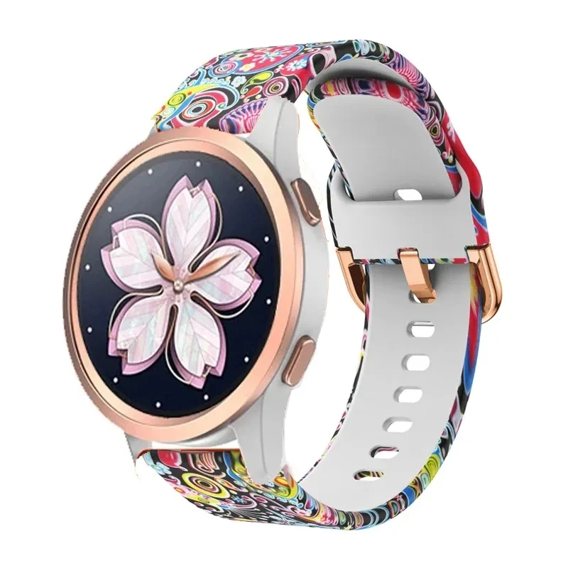Stylish 18mm Printed Silicone Watch Strap Replacement Bracelet - Vibrant Design