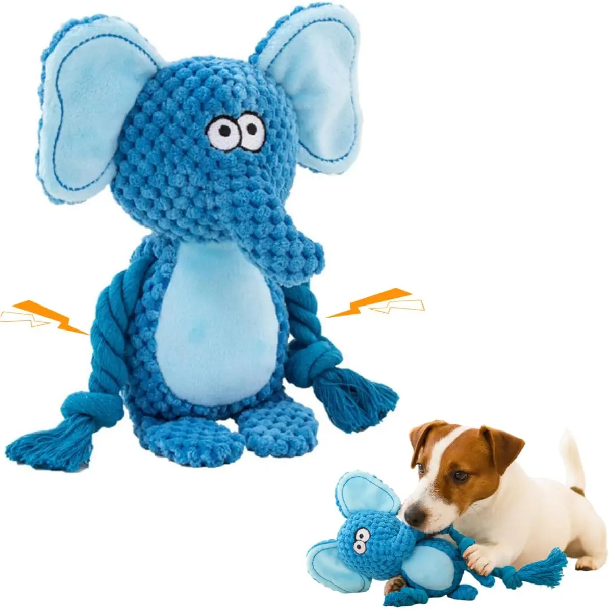 Plush Flamingo Dog Toys Squeaky Stuffed Animal with Rope Legs Interactive Chew Toy Accompanying for Small Medium Dogs Pet Toys