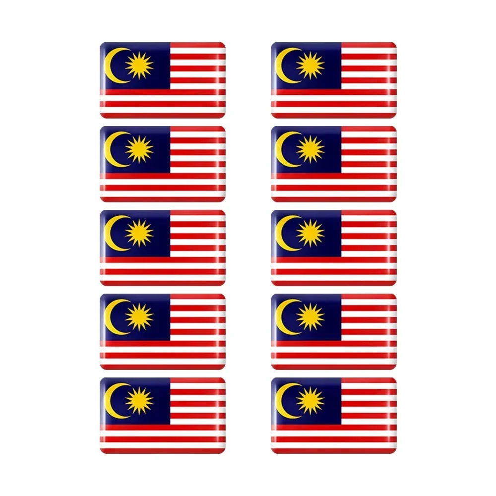 10pcs Epoxy Flag Car Stickers Set