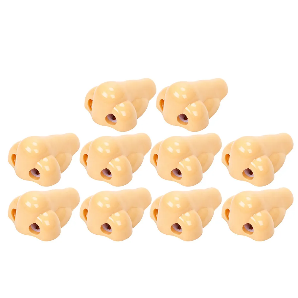10Pcs 코 모양 연필깎이 창의적인 더블 홀 수동 학교 사무용품 교실 상품용 신학기 용품
