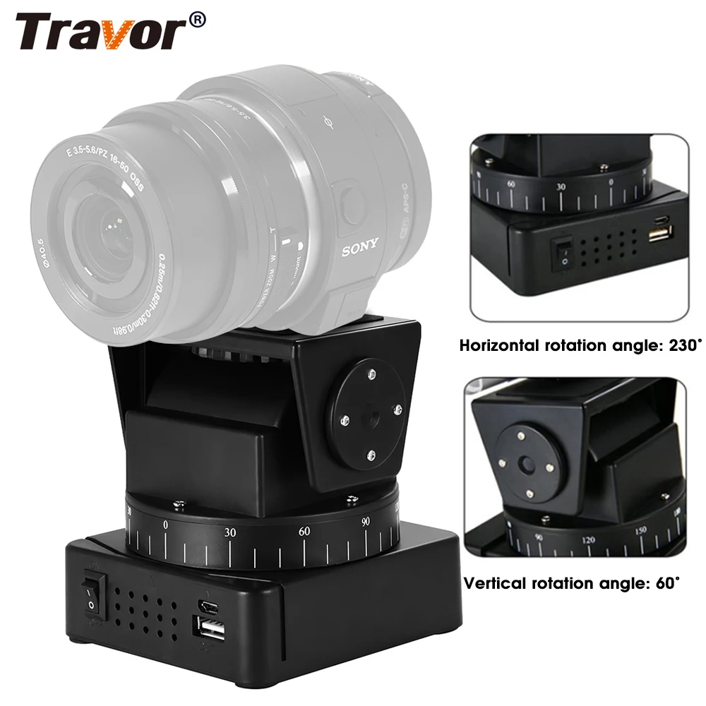 TRAVOR YT 260 Pan Tilt Head with Remote Control 1/4 Screw Tripod Head