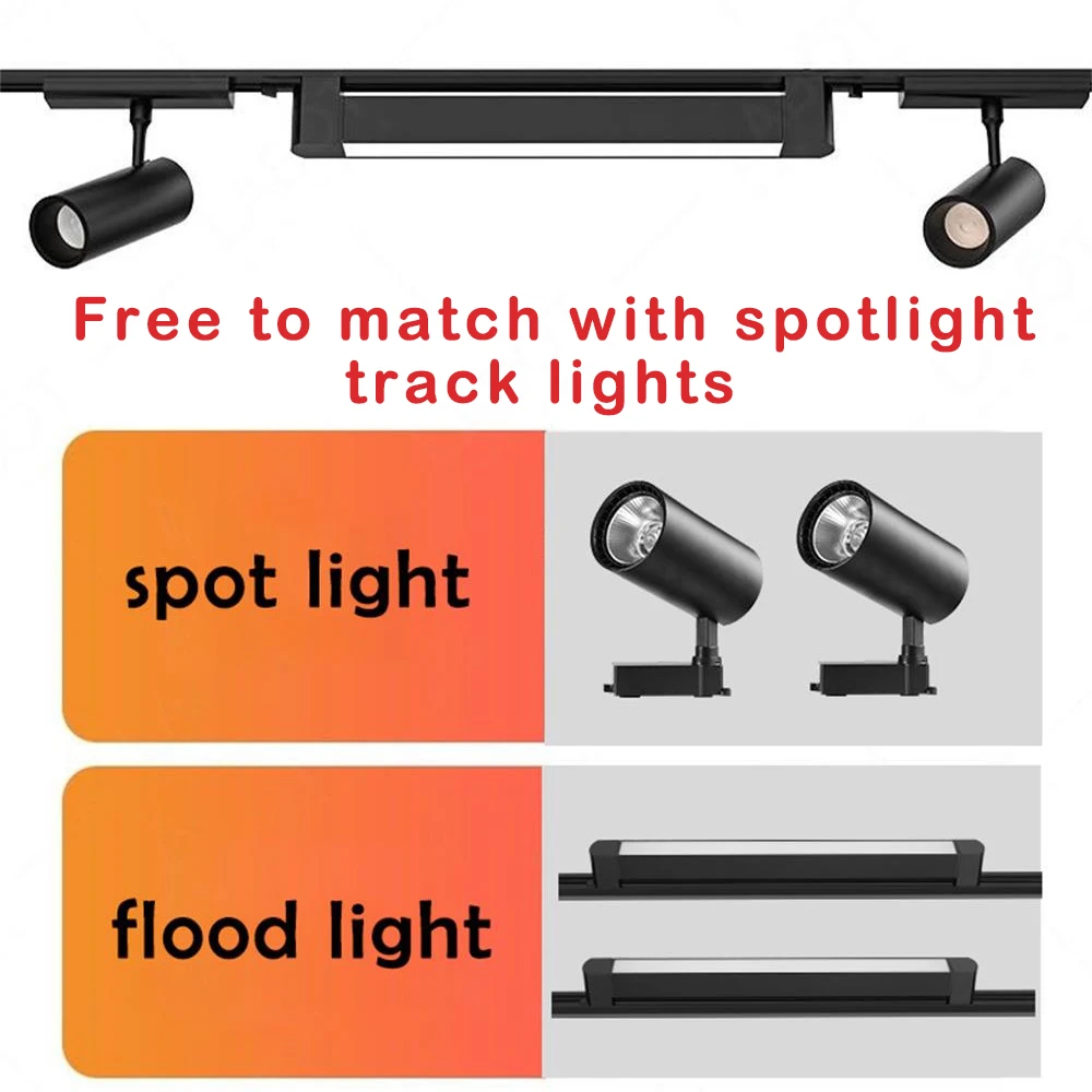 Led Track Light Spot LED 10/20/30/40W Wall Lamp Floodlight COB Rails Spot Track lighting Fixture Clothing Shop Living Room Home 3