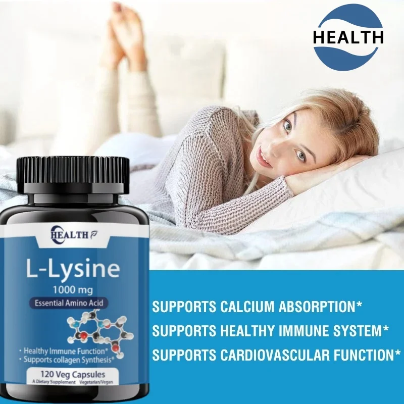 L-lysine 1000mg, 220 Tablets-Enhances Absorption And Assimilation-Promotes Skin And Lip Integrity Collagen Support