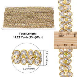 Gold Braid Lace Trim - 10 Yards of 3/8 Wide Polyester Decorative Ribbon - M (AECH06 - 10305)