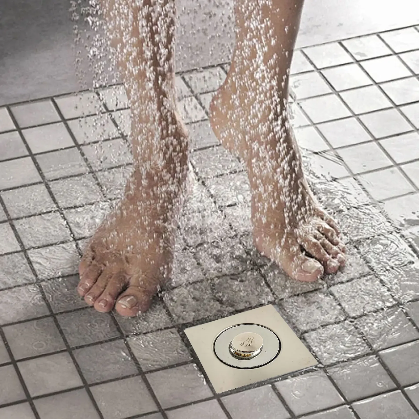 1pcs Shower Floor Drain Stainless Steel Square Floor Drain Strainer Dectable Anti-odor Drainer Core Bathroom Hardware