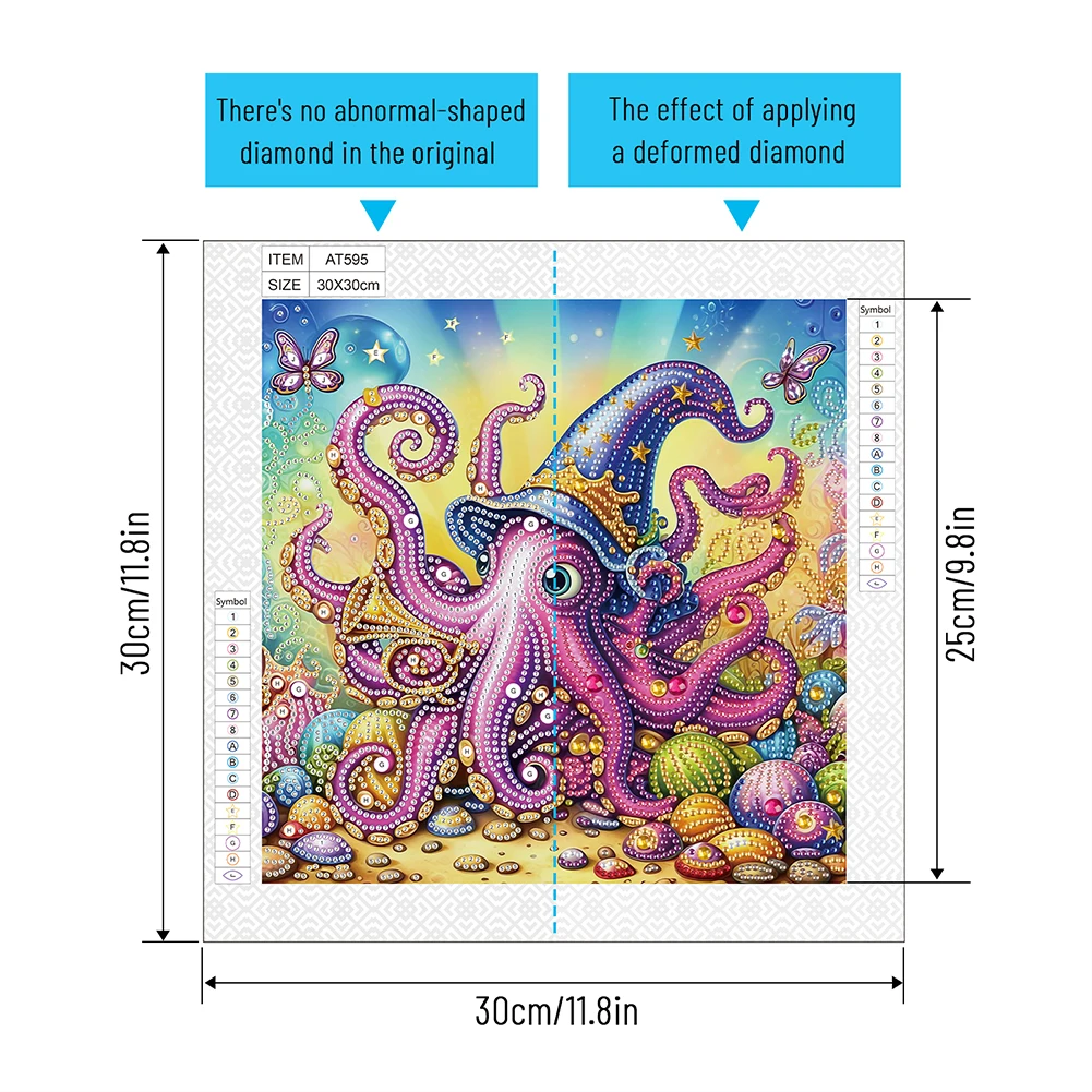 5D DIY Partial Special Shaped Drill Diamond Painting Marine Animal Decoration