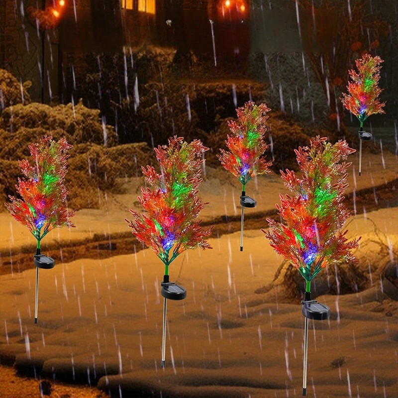 Christmas Cypress Solar Pine Lights Garden Ground Light Stake Decor Lamp Waterproof Outdoor Floral Ambiance Lighting