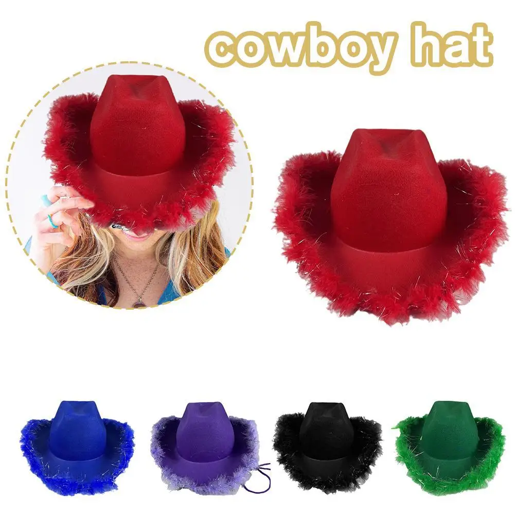

Cowboy Hat Cow Head Accessories Western Cowgirl Hat For Women Girl Photo Props Bandana Cowgirl Hats Party Fedora Knight Hat