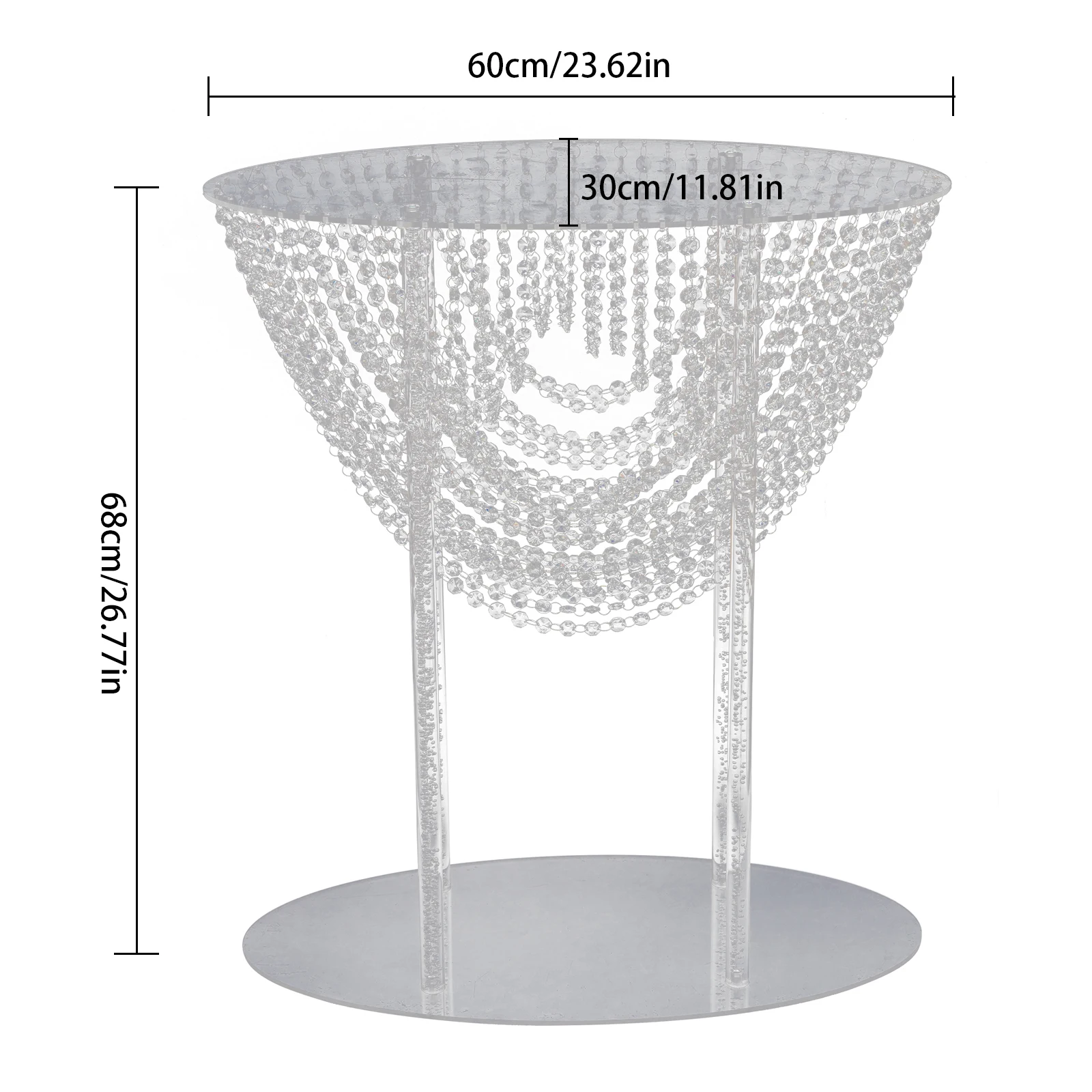 Tabletop Crystal Flower Stand Wedding Table Decoration Acrylic Floral Vase Display Rack 2pcs