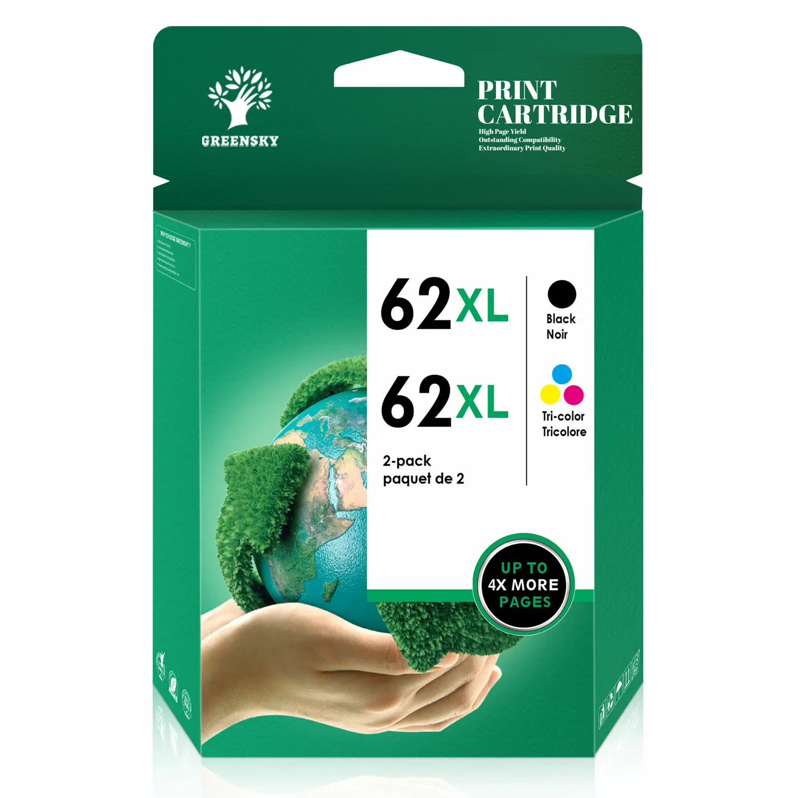 2 Inchiostro Generico Per Hp 62Xl Highyield Black & Color Envy 7640 7644 7645 5540 5640