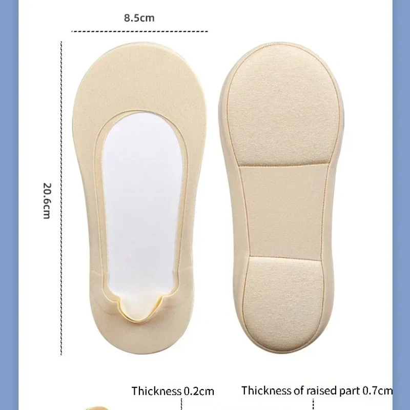 Women Boat Sock Plantar Fasciitis Shoes Insole Socks Insoles for Feet Shock Absorbing Shoe Sole Invisible Non slip Shoe pads