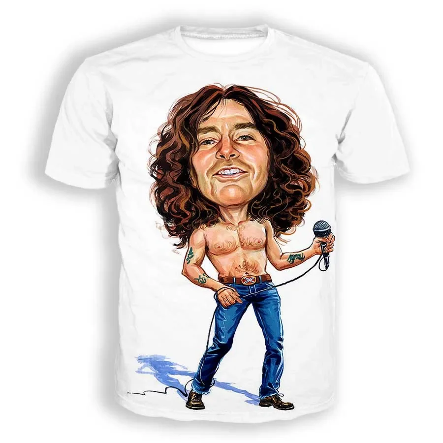 thumbnail image 1 of Camiseta de manga corta con estampado 3D del cantante de rock clásico Bon Scott para hombre y mujer, estilo hip hop, estilo Harajuku, unisex, 1 of 5