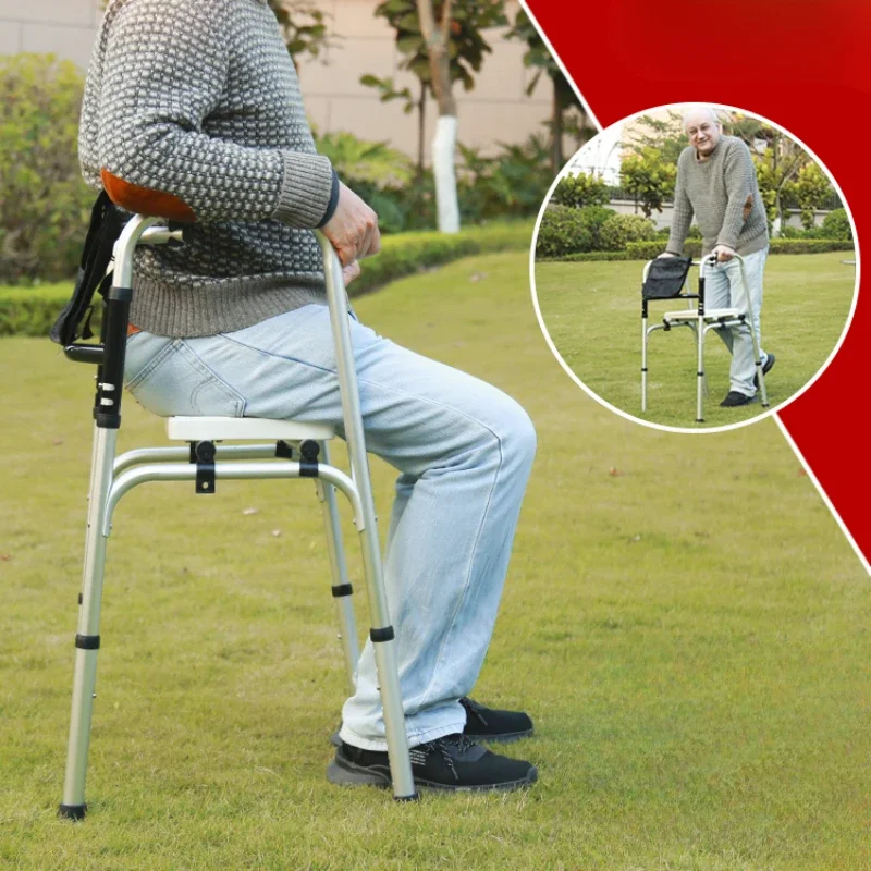 Aluminum Alloy Shower Chair  NonSlip Quad Cane, HeightAdjustable Mobility Aid, Ideal for Elderly and Stroke Patients 2