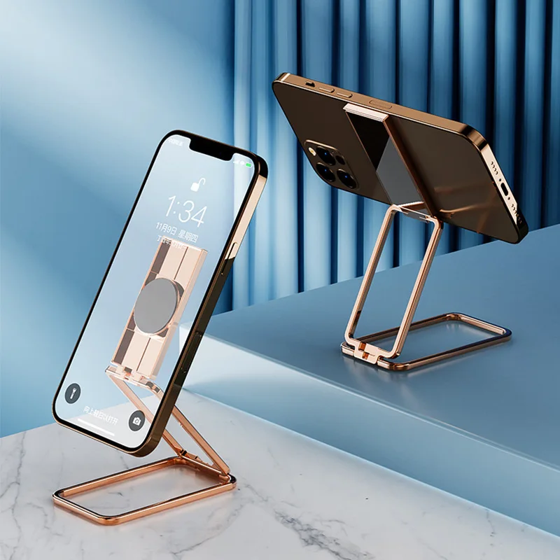 

Phone Finger Ring Holder Metal Kickstand Rotation Magnetic Car Mount Grip Foldable Desktop Stand Ultra Thin Smartphone Bracket