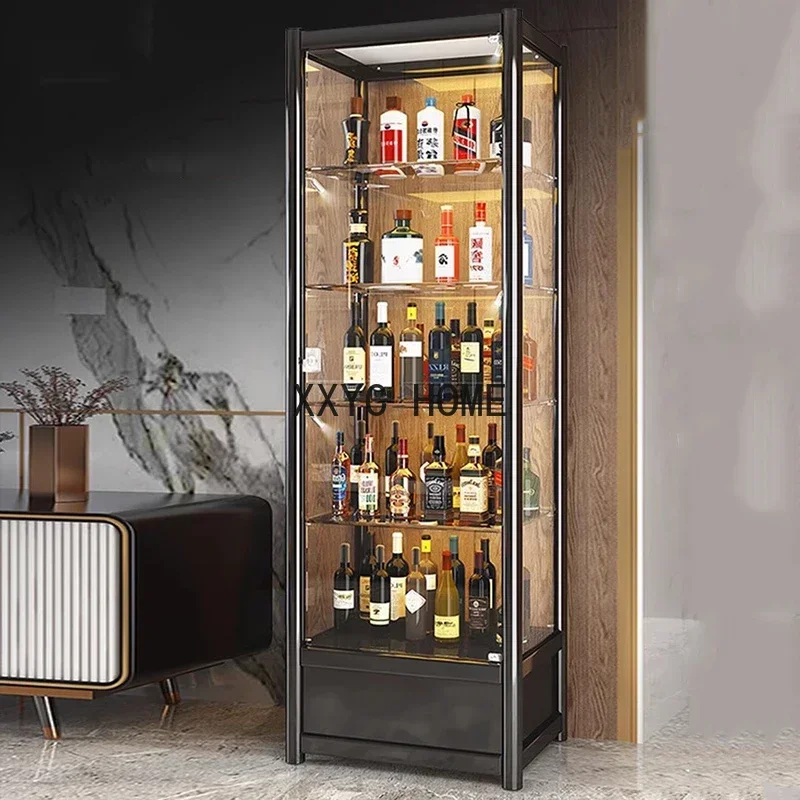 Glass Display Showcases Wine Cabinets Bar Shelf Glass Rack Wine Cabinet Living Room Counter Vitrinas De Vidrio Decoration