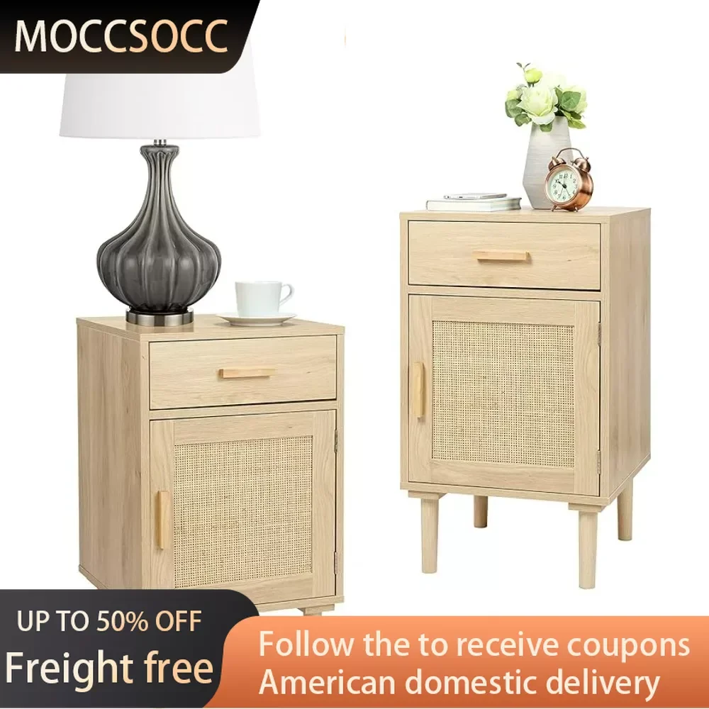 

Nightstands With Storage for Bedroom Night Stands Tall Nightstands Set of 2 Pack Freight Free Bed Side Table Natural Furnitures