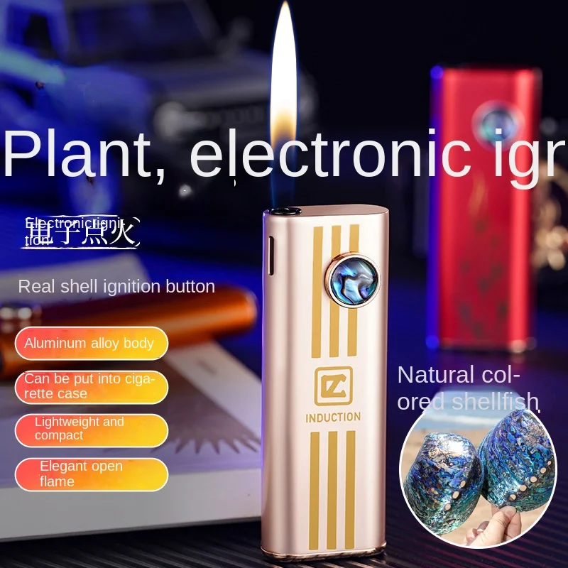 

Portable Mini Aluminum Shell Open Flame Lighter Butane Lighter Cigarette Lighters Holiday Gift Smoking Accessories 2024 NEW