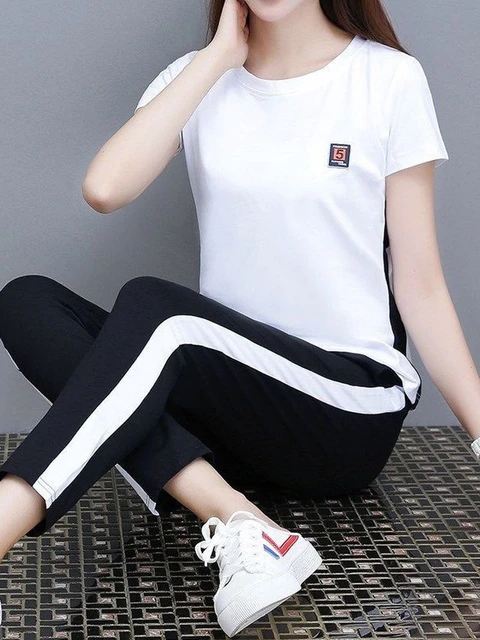 Women's Sportswear Summer Korean Version Short-sleeved Nine-point
