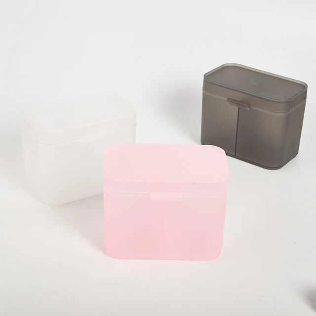 Női Pamutpárnák Tampon Köröm Törlőkefek Sminkkefék Szervező Tároló Doboz Tartó Tartály Független Dupla Rekesz - Image 4