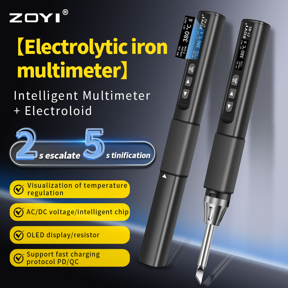 ZOYI ZT-N2 Soldering Iron Multimeter 2-in-1 96W Electrician Repair Constant Temperature Solder Pen 100-450â Voltage Ohm Measure