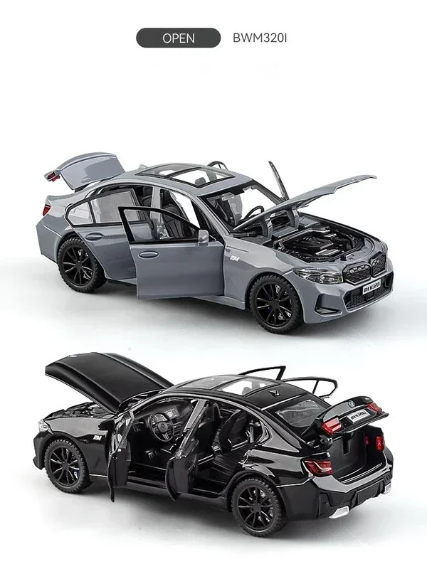 1:32 BMW 320i THE 3 2023 Alloy Diecasts & Toy Vehicles Metal Toy Car Model Sound and light Collection Kids Toy 3