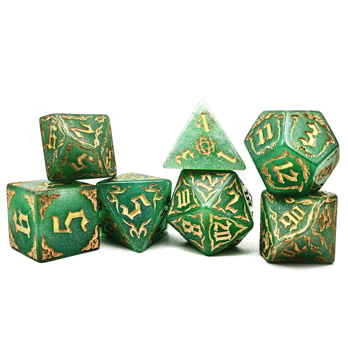 Bescon Giant Fire-Patterned DND Dice Set 1 Inch (25MM) , Oversized D&D Dice Set for Dungeons and Dragons Role Playing Games 6