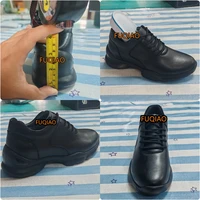 8CM Height Increase Men Cow Leather Oxford Casual Shoes Comfor Lightweight Non Slip Commuting Outdoor Elevator Sneakers Women 2