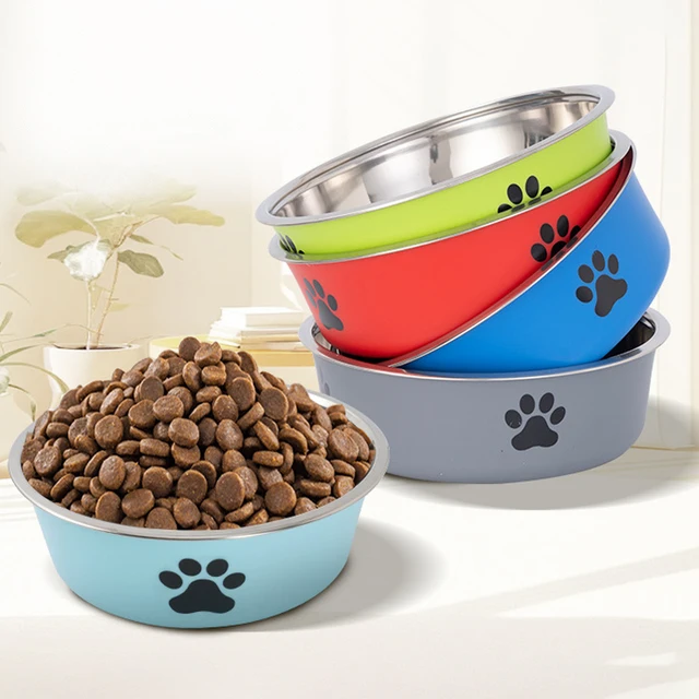 Dog Water Bowl with Non-Slip Rubber Base And Cats And Dogs Drinking Water Feeding Pet Bowl Stainless Steel Pet Feeders Pets Dogs 5